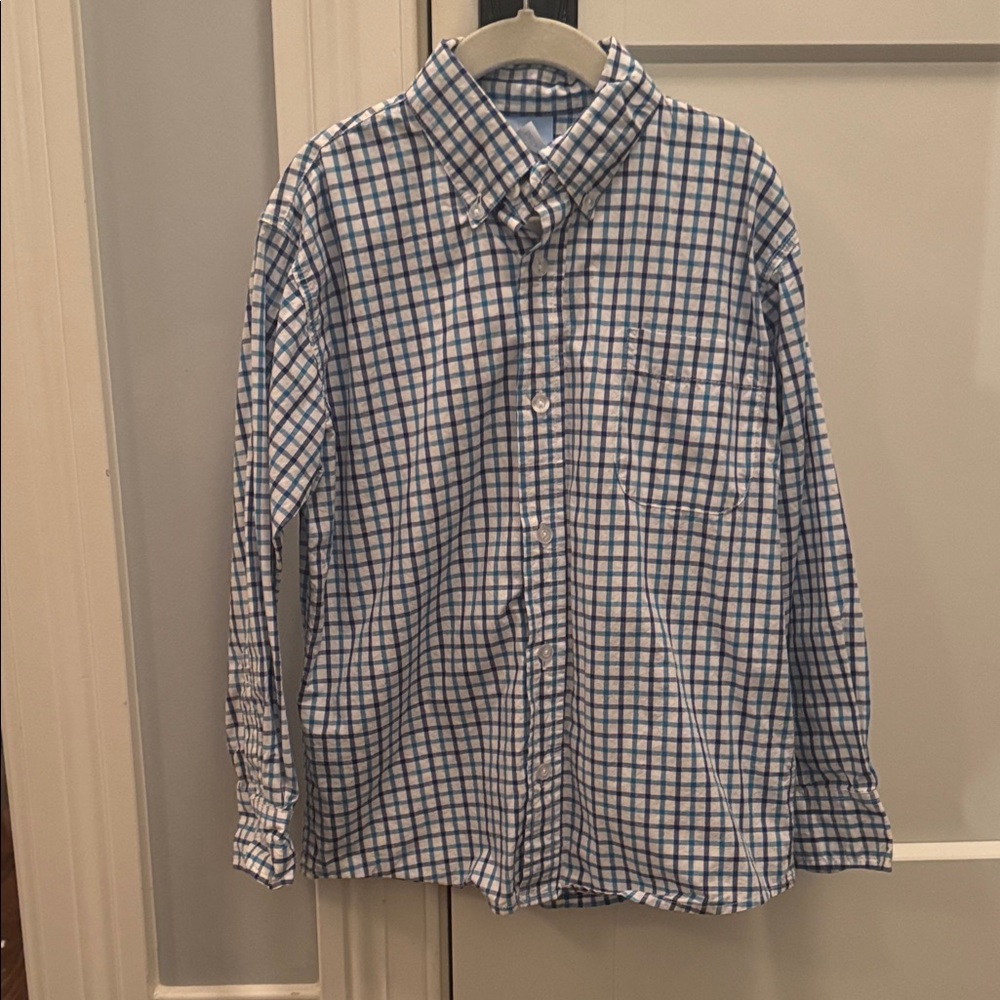 bella bliss Blue and White Checkered Button Down Shirt